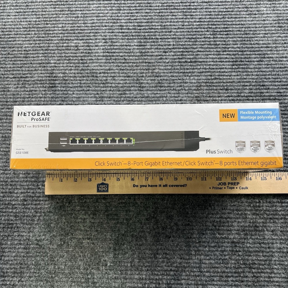 Netgear ProSafe Business Web Managed Click Switch 8-Ports GSS108E USB Charge NIB